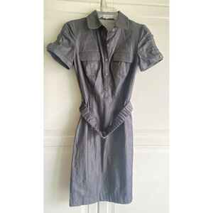 Calvin Klein Women’s‎ Gray Belted short Sleeve Shirt Dress Sz 2